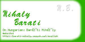 mihaly barati business card